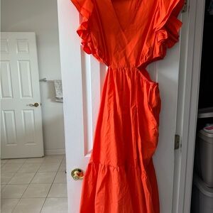 a new day Vibrant Orange Cut-out Dress